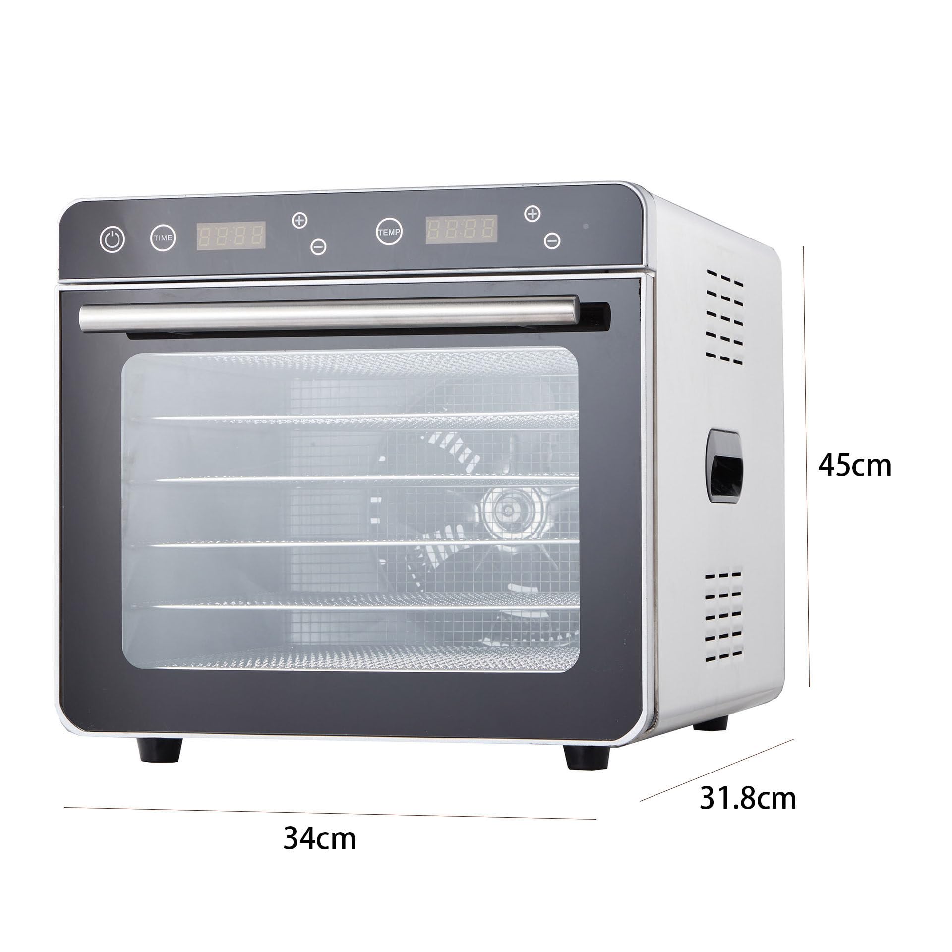 Essiccatore per Alimenti per Carne secca, Macchina essiccata per Alimenti con vassoi in Acciaio Inossidabile 6/10, Macchina essiccata per Alimenti con Temperatura Digitale,6Tray