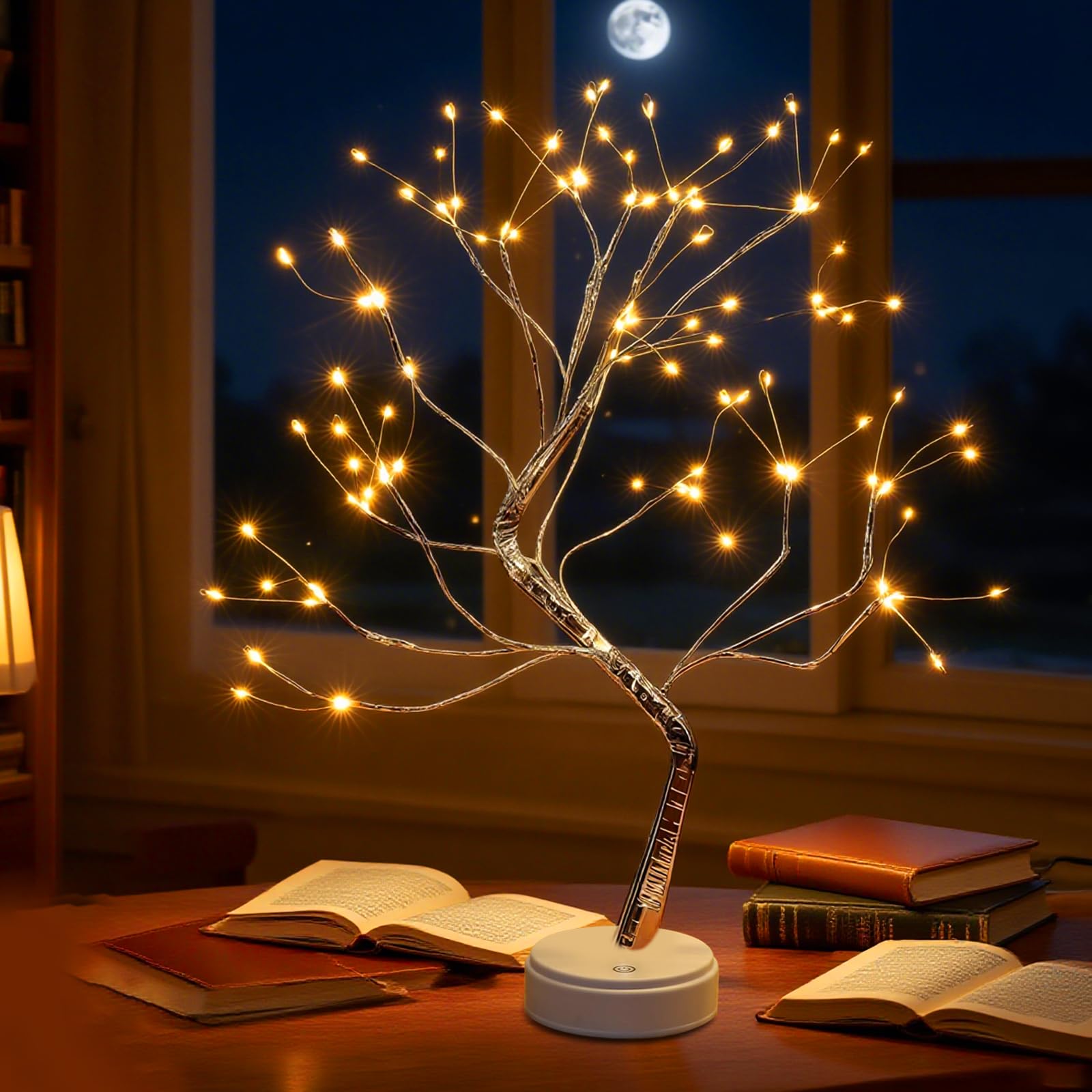 Arbre Lumineux LED, 108 LED Lumière d'arbre Intérieur, 8 Modes Variable, Lampe Arbre Lumineux Branches Réglables, pour la Décoration de Fête de Mariage, Alimentation par USB/Batterie