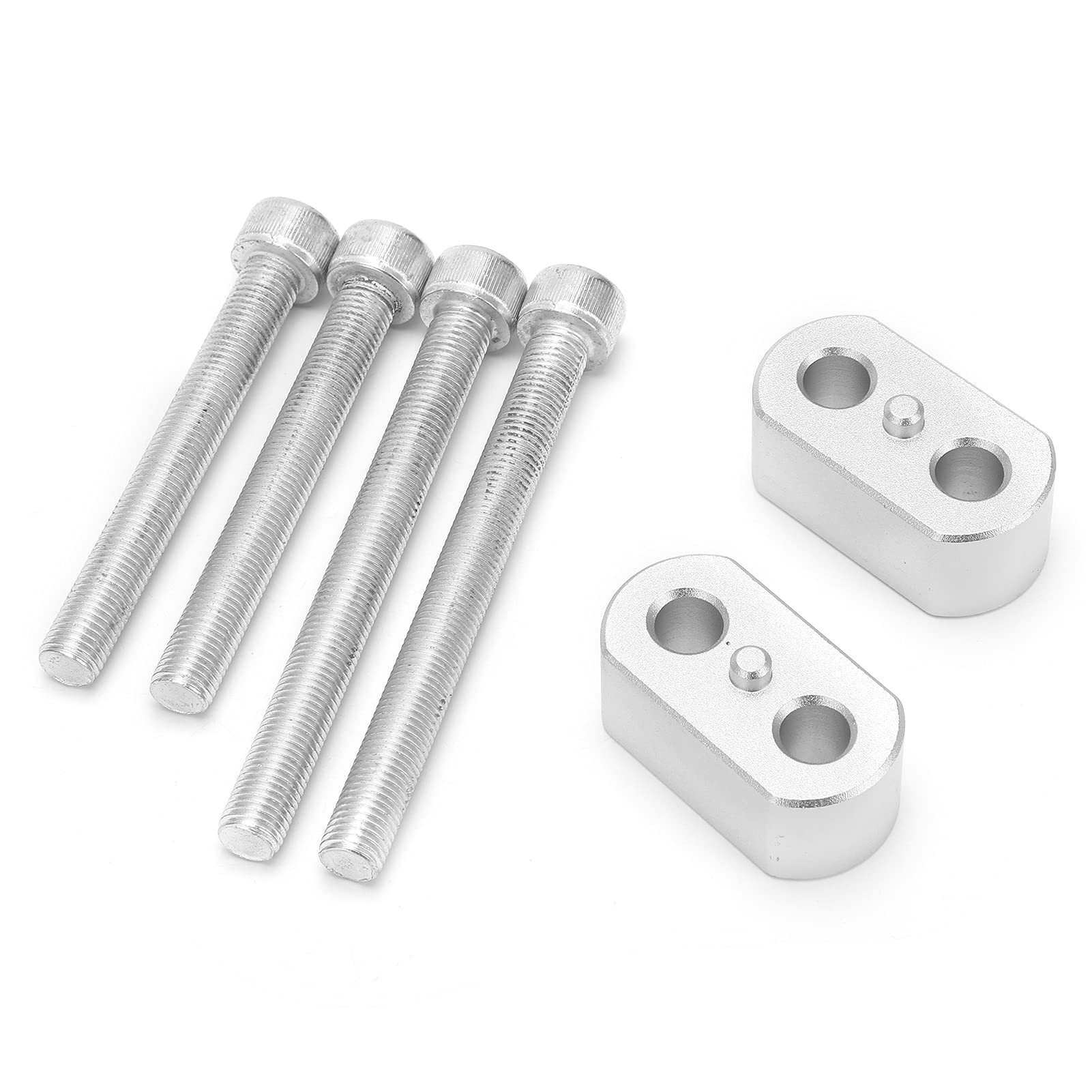 Podstawka Kierownicy Motocykla Podstawka Uchwytu ze Stopu Aluminium Anodyzowanego CNC Lepszy Komfort Jazdy Podnoszenie Kierownicy dla Zawodników TIGER 800 900 1200 (Srebro B)