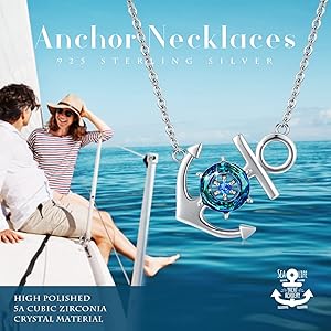 Amazon.com: Anchor Necklace for Women, 925 Sterling Silver