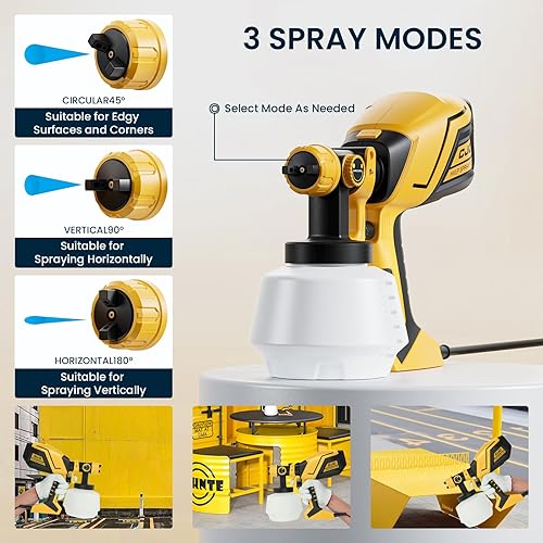 Miniatura 3 de Rociador de pintura con cable de alimentación de 6.6 pies, pistola de pintura eléctrica HVLP de alta potencia de 750 W, 6 boquillas de cobre, 3
