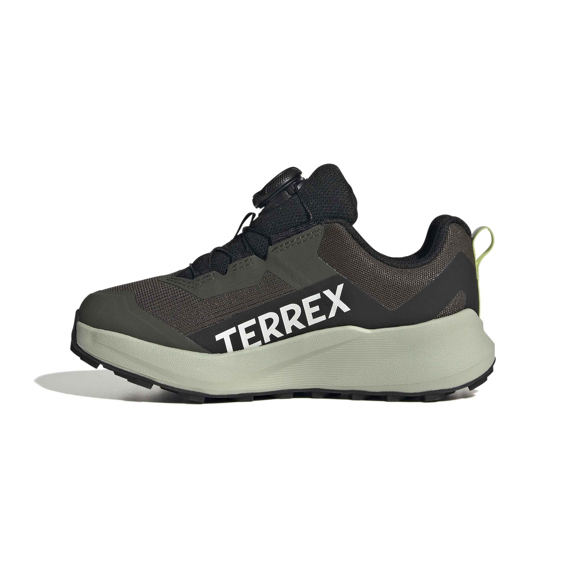 adidas Unisex Kids Terrex Agravic Boa Trail Running Kids Shoes, Shadow Olive/Semi Frozen Lemon/core Black, 5.5 UK