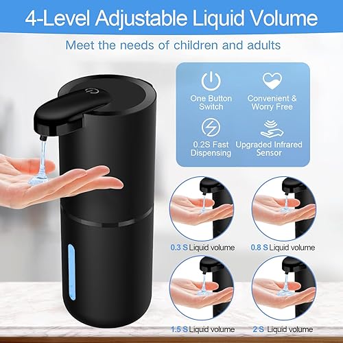 Miniatura 4 de Dispensador automático de jabón líquido para baño y cocina, champú corporal líquido, gel de ducha, dispensador de jabón sin contacto para montaje en