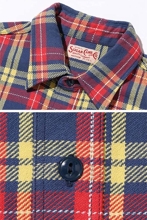 Amazon.co.jp: (シュガーケーン)SUGER CANE ツイルチェック長袖ワーク