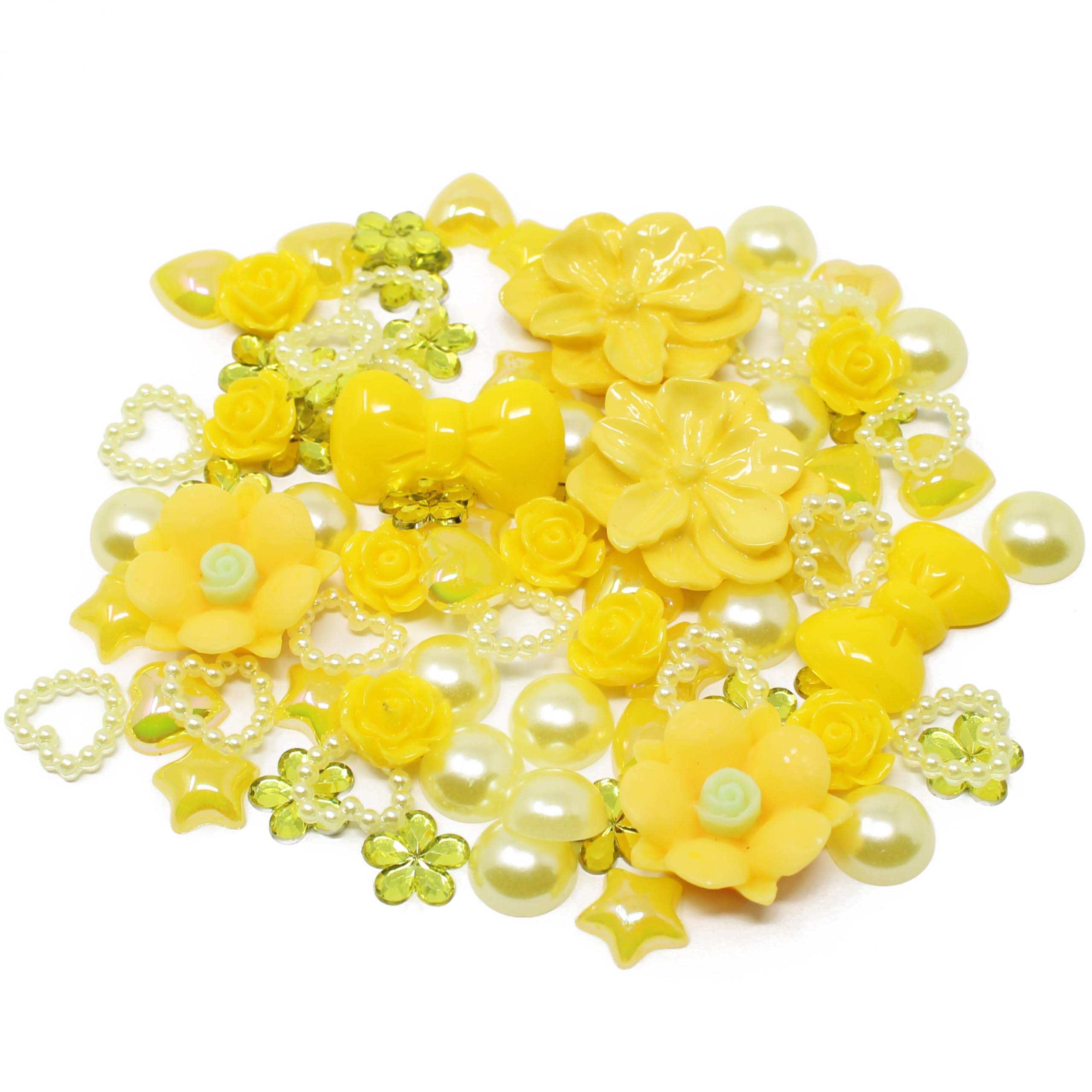 Special Touches Yellow 80 Mix Shabby Chic Resin Flatbacks Craft Cardmaking Embellishments (Yellow)