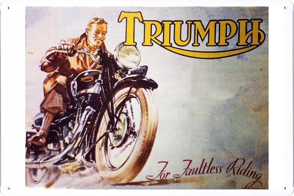 Abstract Sign Triumph for Faultless Riding 7.8"x11.8" Tin Poster Metal Plate Wall Decor