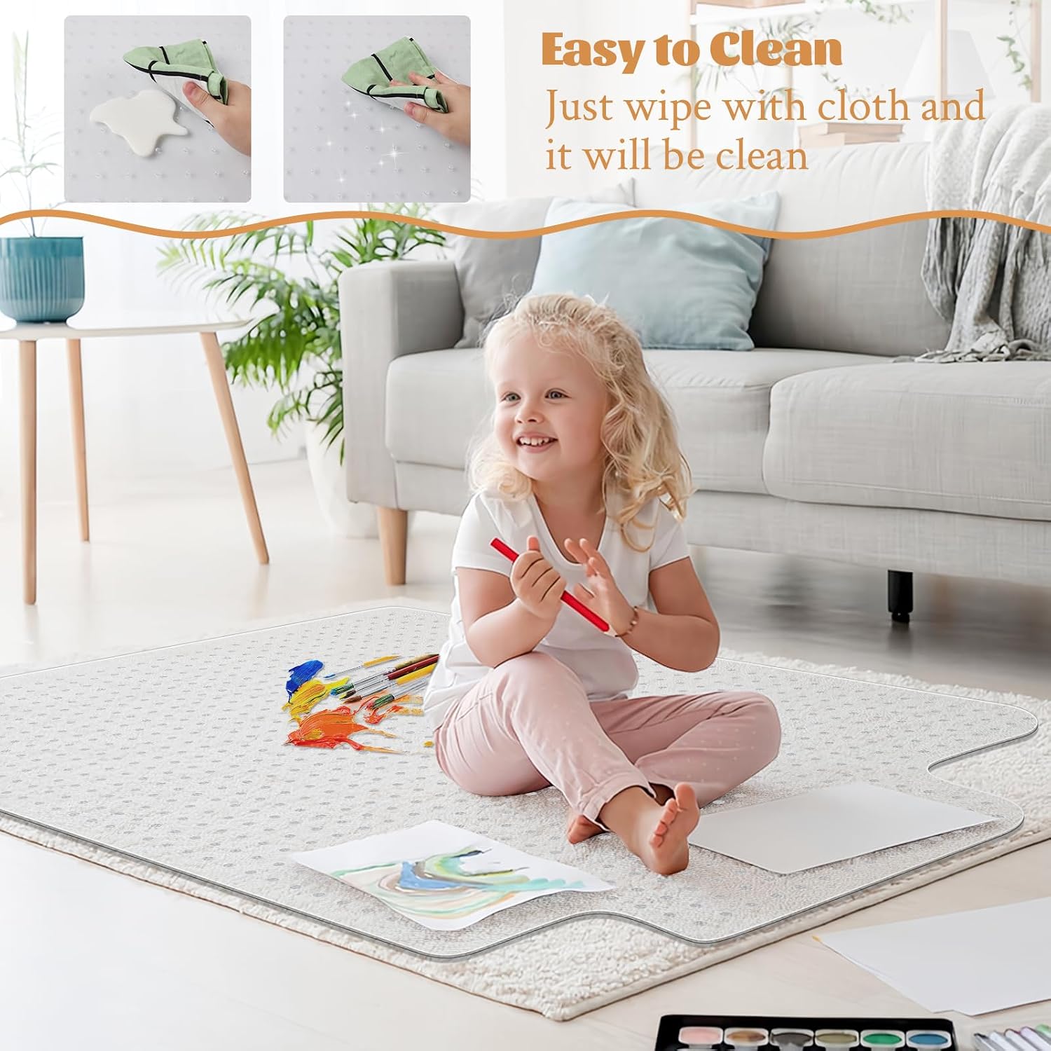  Office Chair Mat for Carpet, Computer Desk Mat,Clear Desk Chair Mat for Home Office Rolling Chair,Heavy Duty Floor Protector-Easy to Clean,Anti-Slip-36 x48 with Lip thumbnail