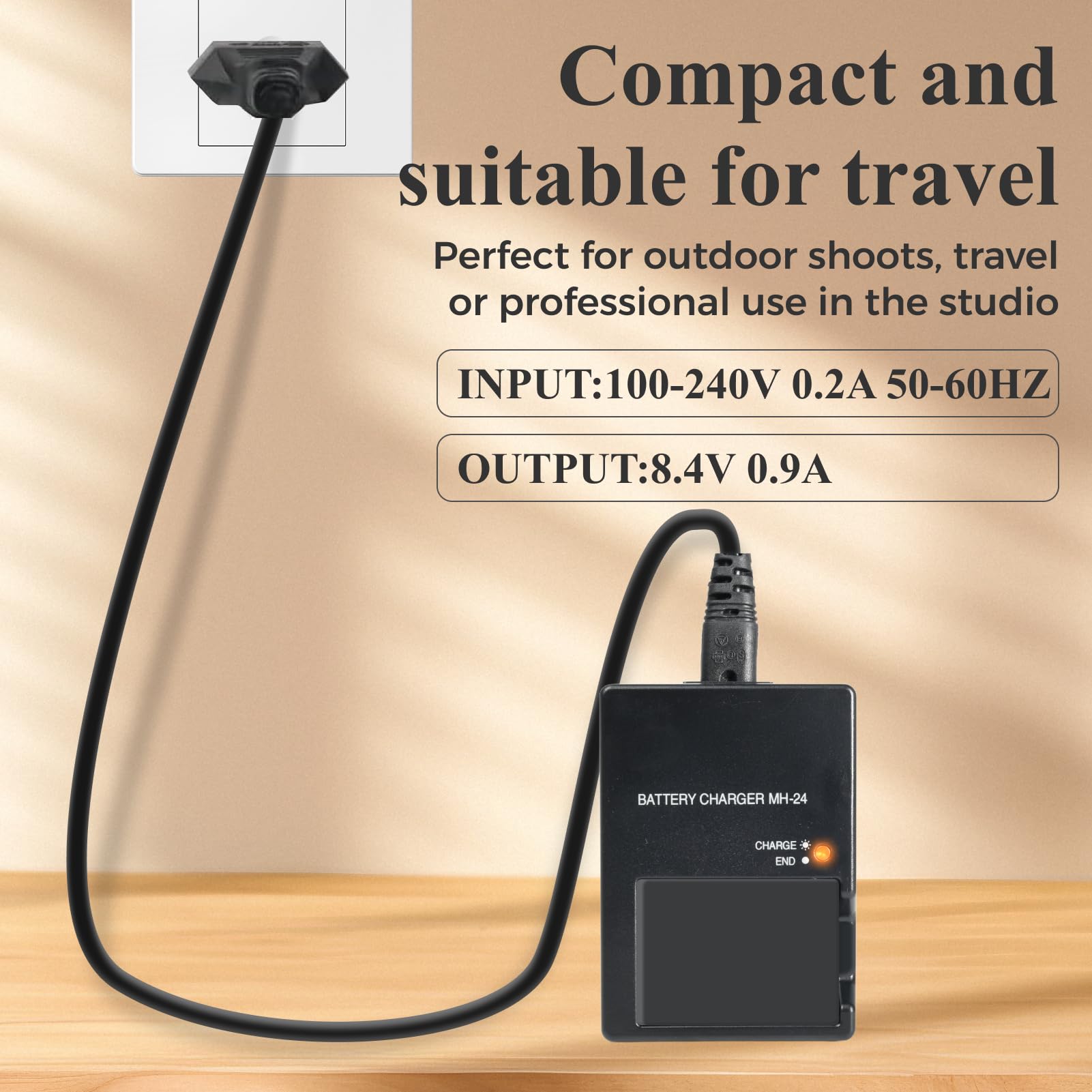 MH-24 caricabatterie rapido per Nikon D3100 D3200 D3300 D3400 D3500 D5100 D5200 D5300 D5500 D5600 P7000 P7100 P7700 P7800 – Fotocamere Alimentazione Compatibile Con EN-EL14 EN-EL14A, nessuna batteria