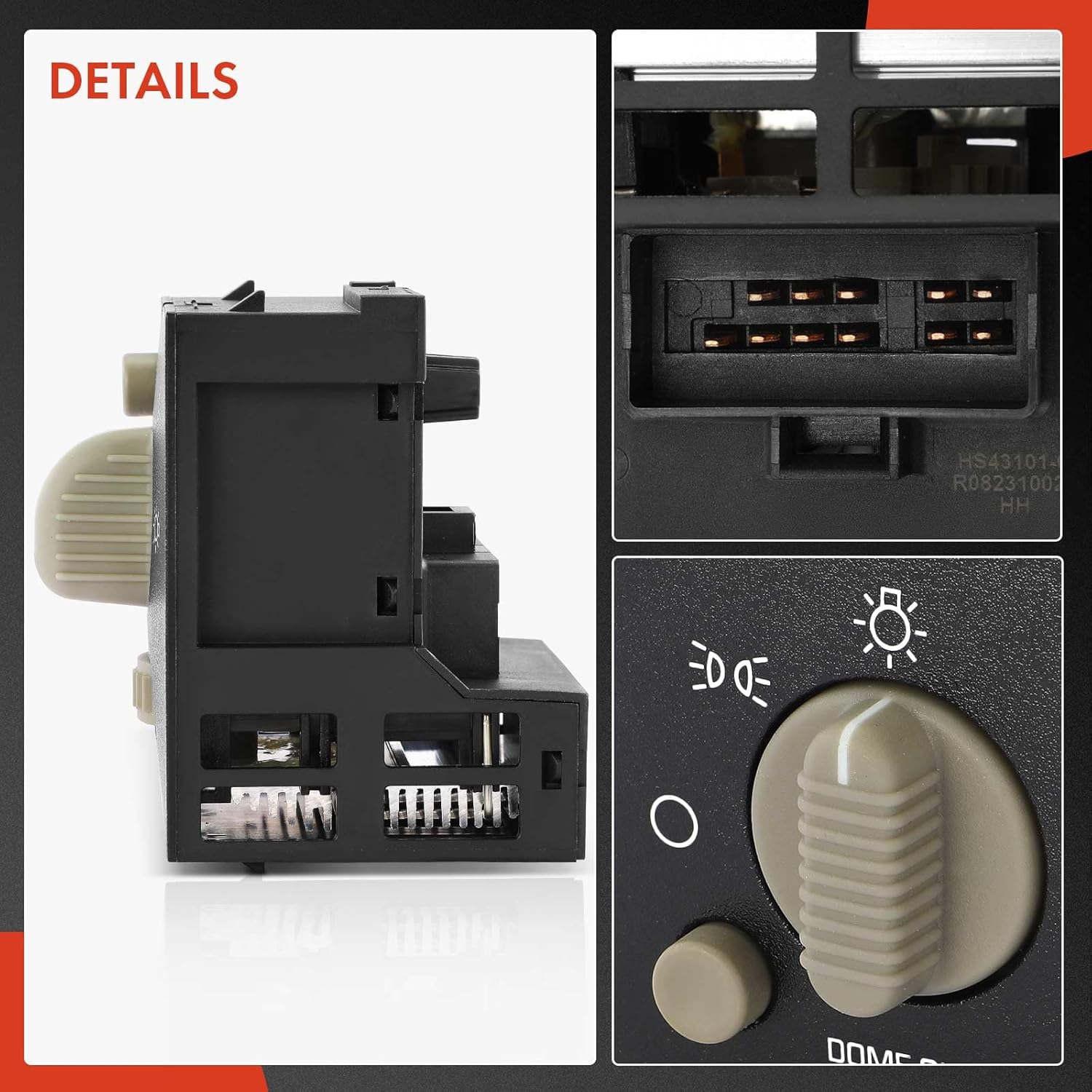 A-Premium Headlight Switch Instrument Panel Headlamp Dimmer Switch Compatible with Chevrolet Tahoe, Express 1500, Astro, C1500, C2500 & GMC Yukon, Savana 1500 & Cadillac Escalade