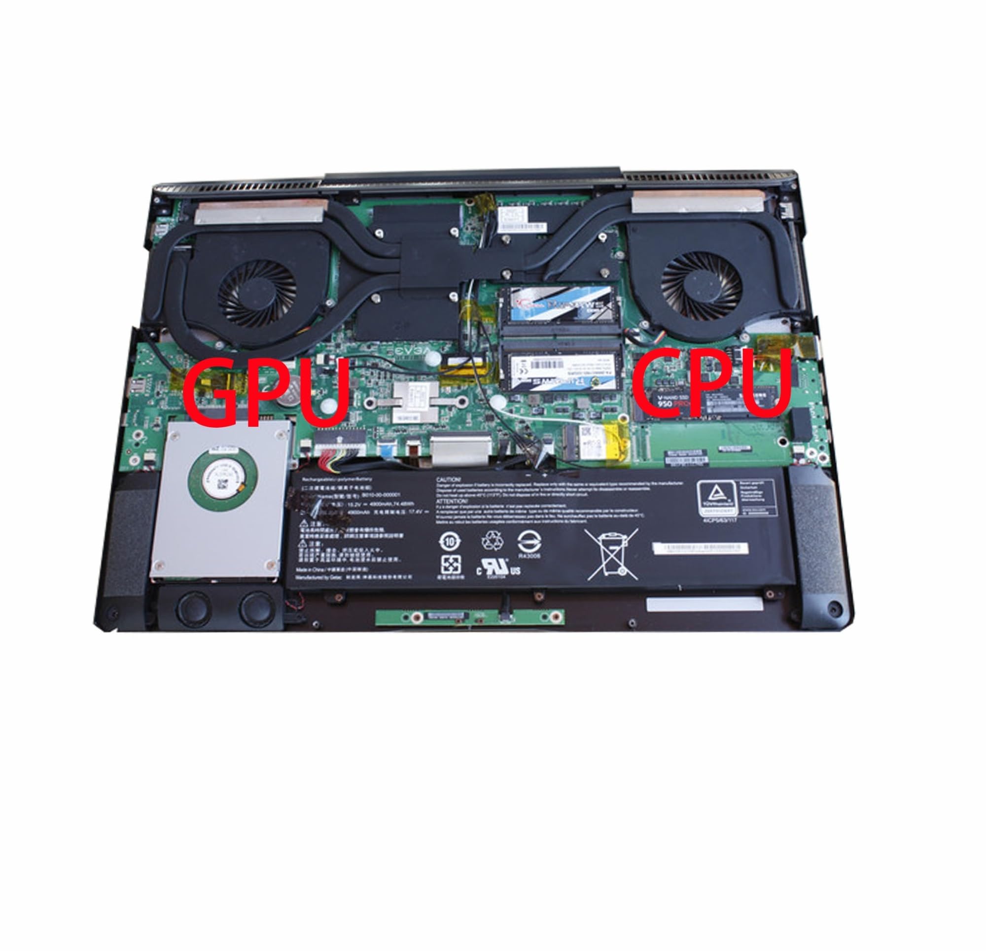 tianwandong Wentylator chłodzący procesor i kartę graficzną laptopa PLA08010S05 do SC17 GTX 980(GPU Fan)