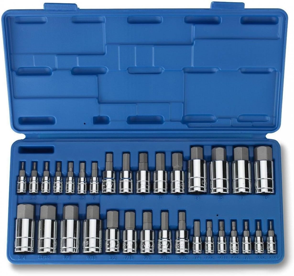 32pc Master Hex Bit Socket Set SAE & METRIC Automotive Shop Tools Must Have Tool