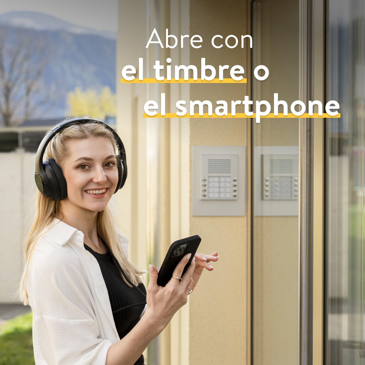 Nuki Opener, cerradura electrónica para edificios de apartamentos, controla tu interfono con el smartphone, abrepuertas automático, requiere Nuki Bridge WiFi, cerraduras inteligentes, blanco
