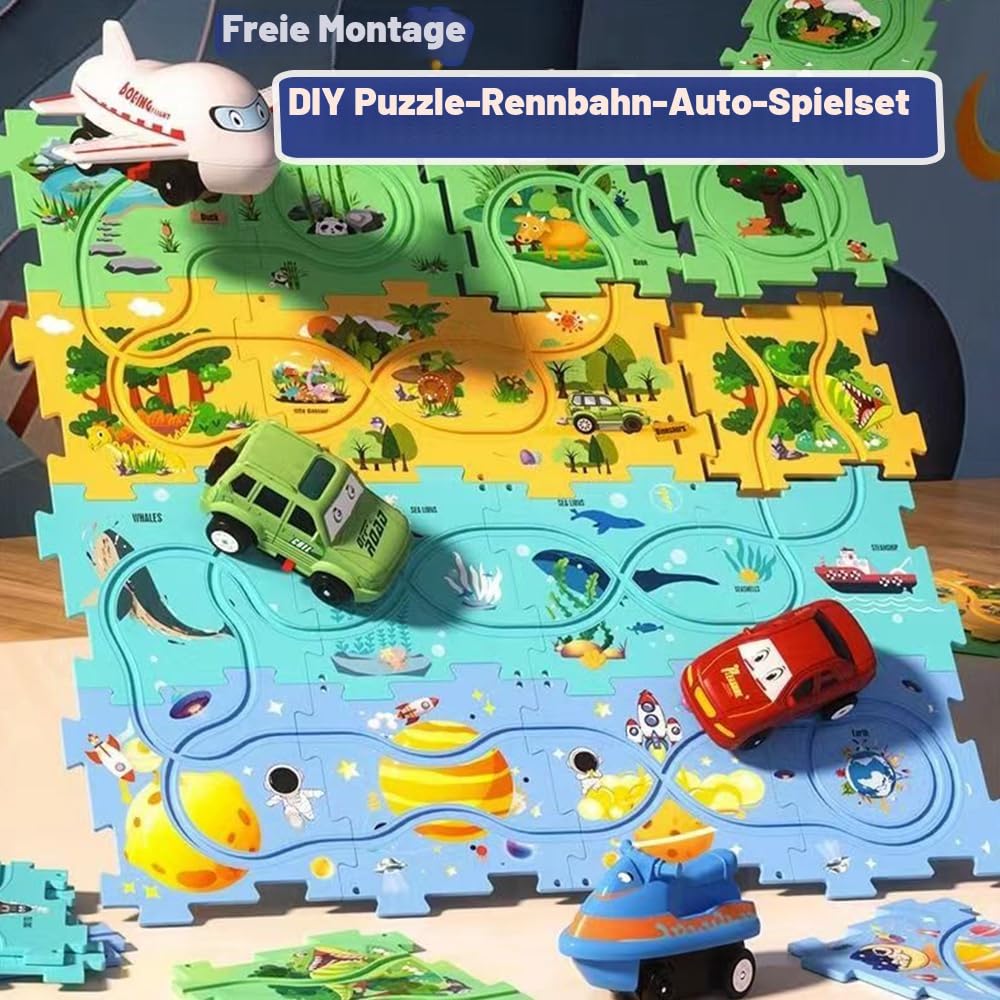 Auto Spielzeug Autorennbahn Spielzeugauto DIY-Puzzlebahn für Kinderspielzeug DIY-Route Cars Spielzeug Geschenkspiele für Kinder Spielzeug ab 2 3 4 5 6 Jahren
