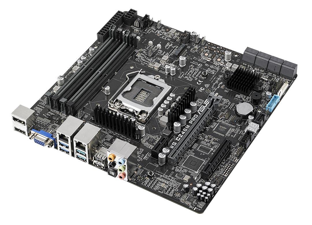 ASUS WS C246M PRO Carte mère workstation Intel C246 LGA 1151 micro-ATX (M.2, 2x LAN, USB 3.1 Gen 2, Intel Xeon CPU, mémoire ECC) Taille unique