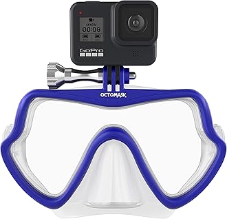OCTOMASK - Frameless Dive Mask w/Mount for All GoPro Hero Cameras for Scuba Diving, Snorkeling, Freediving