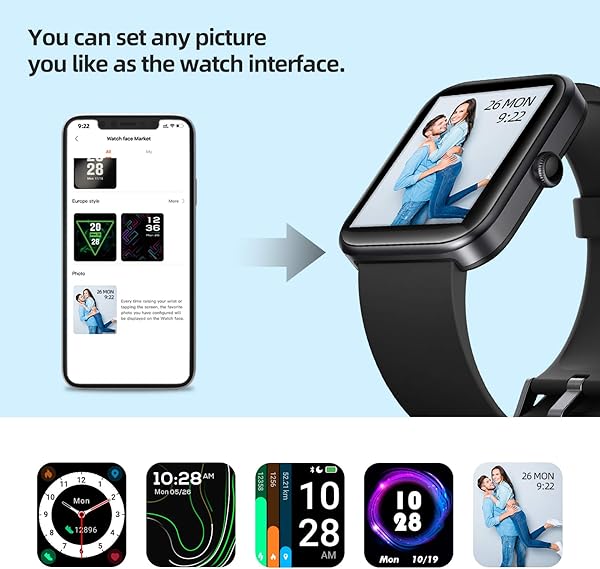 Smartwatch YONMIG 169 Full Touch Schermo Orologio Fitness con Alexa IntegrataSaturimetroSpO2 Cardiofrequenzimetro da polso Donna Uomo Activity Tracker 5ATM Sportivo Calorie per Android iOS