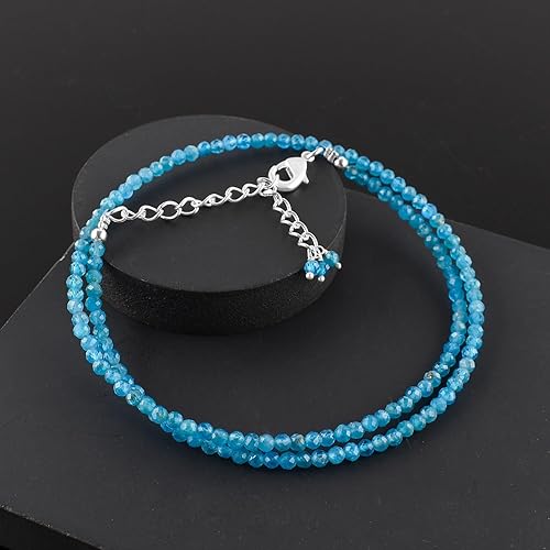 Miniatura 35 de Natural Moonstone Gemstones Choker Necklace, Faceted Rounds Beads, Silver Plated Jewelry, Healing Crystals, Birthday, Handamde, Minimalist, Women