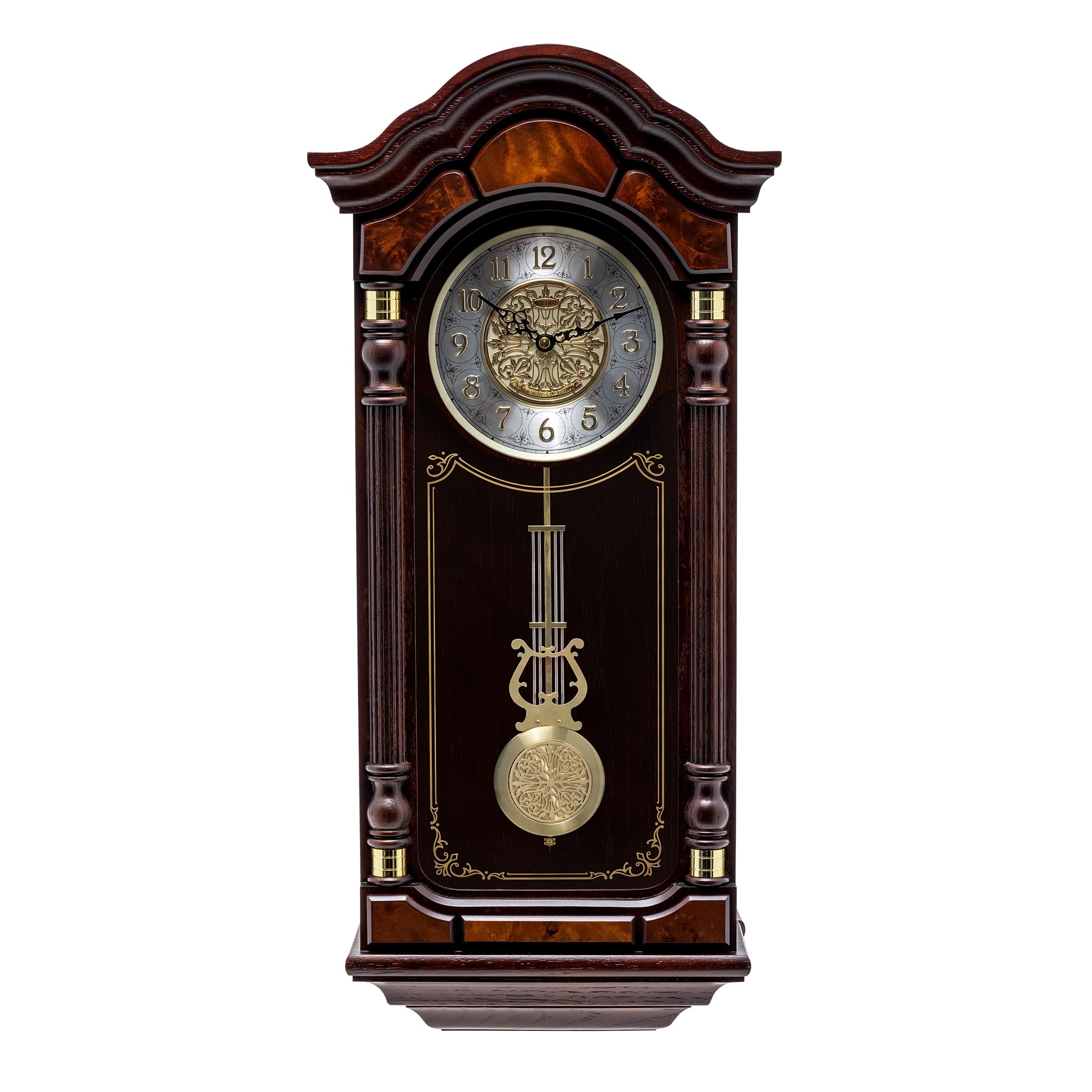 ♪♪♪ Seiko Decorative Vertical Analog Pendulum Brown Wooden Musical