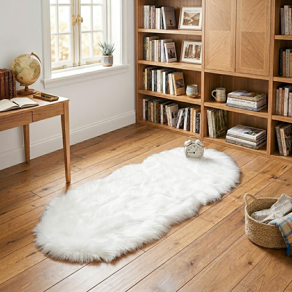 Amazon.com: ORINOVA White Faux Sheepskin Fuzzy Fur Rugs for
