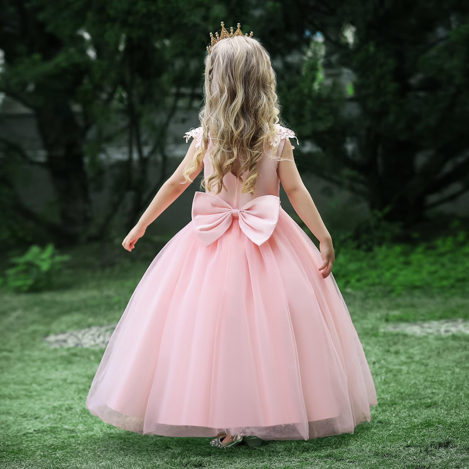 LOLANTA Vestiti Cerimonia Comunione Bambina,Abito Eleganti Bianoco Rosa Blu
