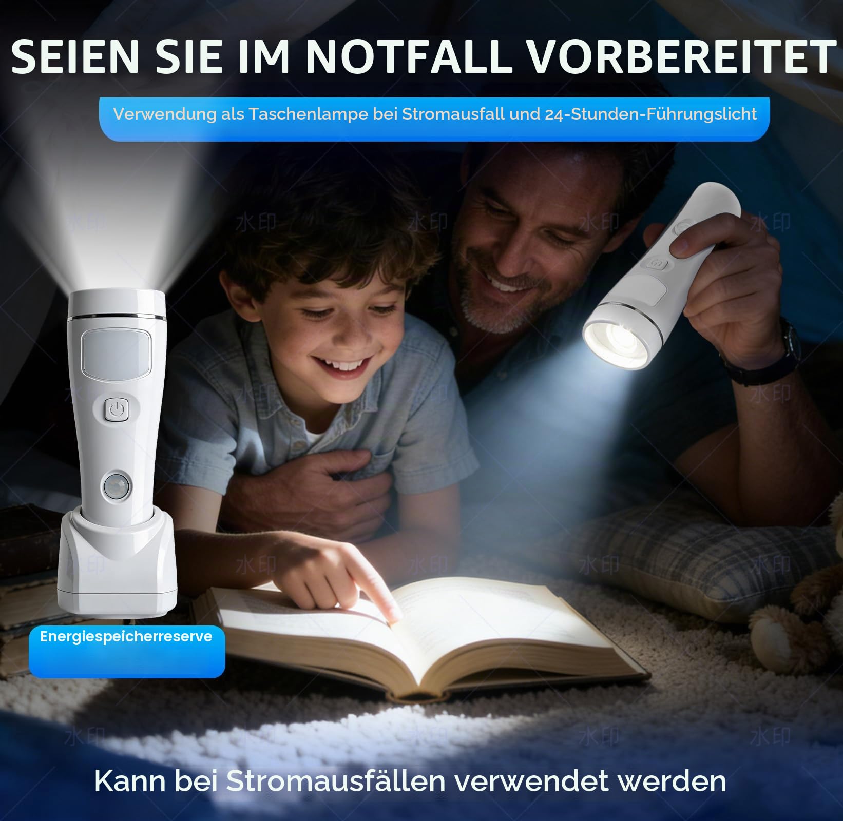 4-in-1 LED Wiederaufladbare Steckdosen-Taschenlampen, 2er-Pack LED Notlichter für Stromausfall im Haushalt, Steckdosen-Notfallleuchte, Stromausfall-Lampe mit Bewegungssensor