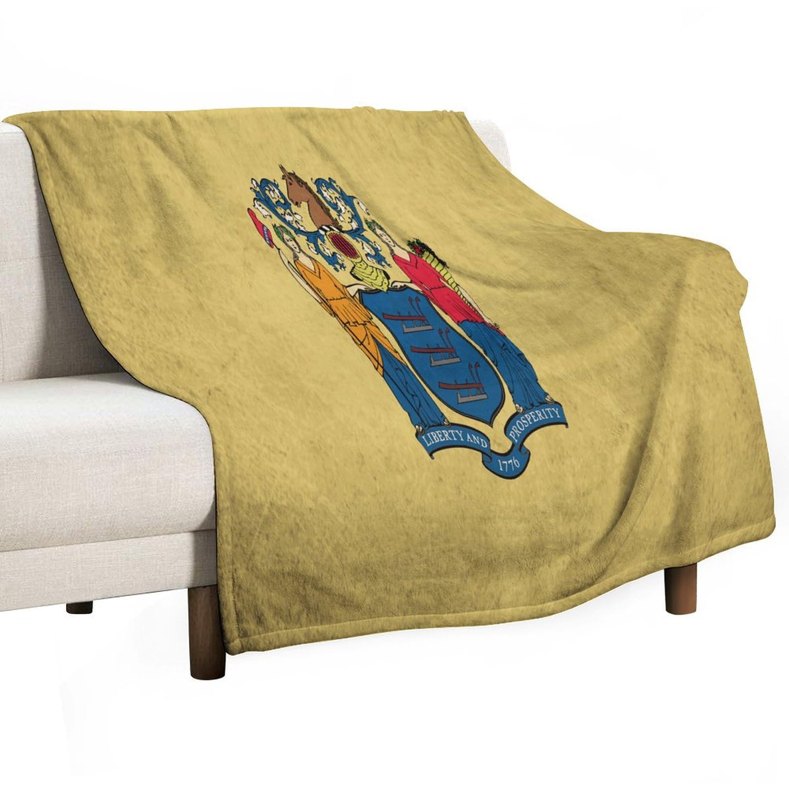 Couverture de lit en polaire drapeau New Jersey 178x203cm douce