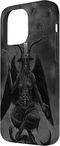 Miniatura 56 de iPhone 15 Pro Max Baphomet Occult Satanic Gothic Satan Goat Head 666 Tattoo Case