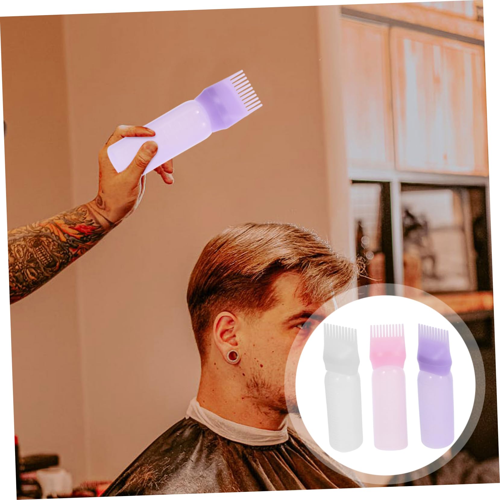 Mikinona Haarfärbeflasche Mit Kammapplikator 3 Stück Abgestufte Skala Kunststoff Für Präzises Auftragen Von Haarfarbe Und Haartönungen Verwendung Im Salon Und Zuhause