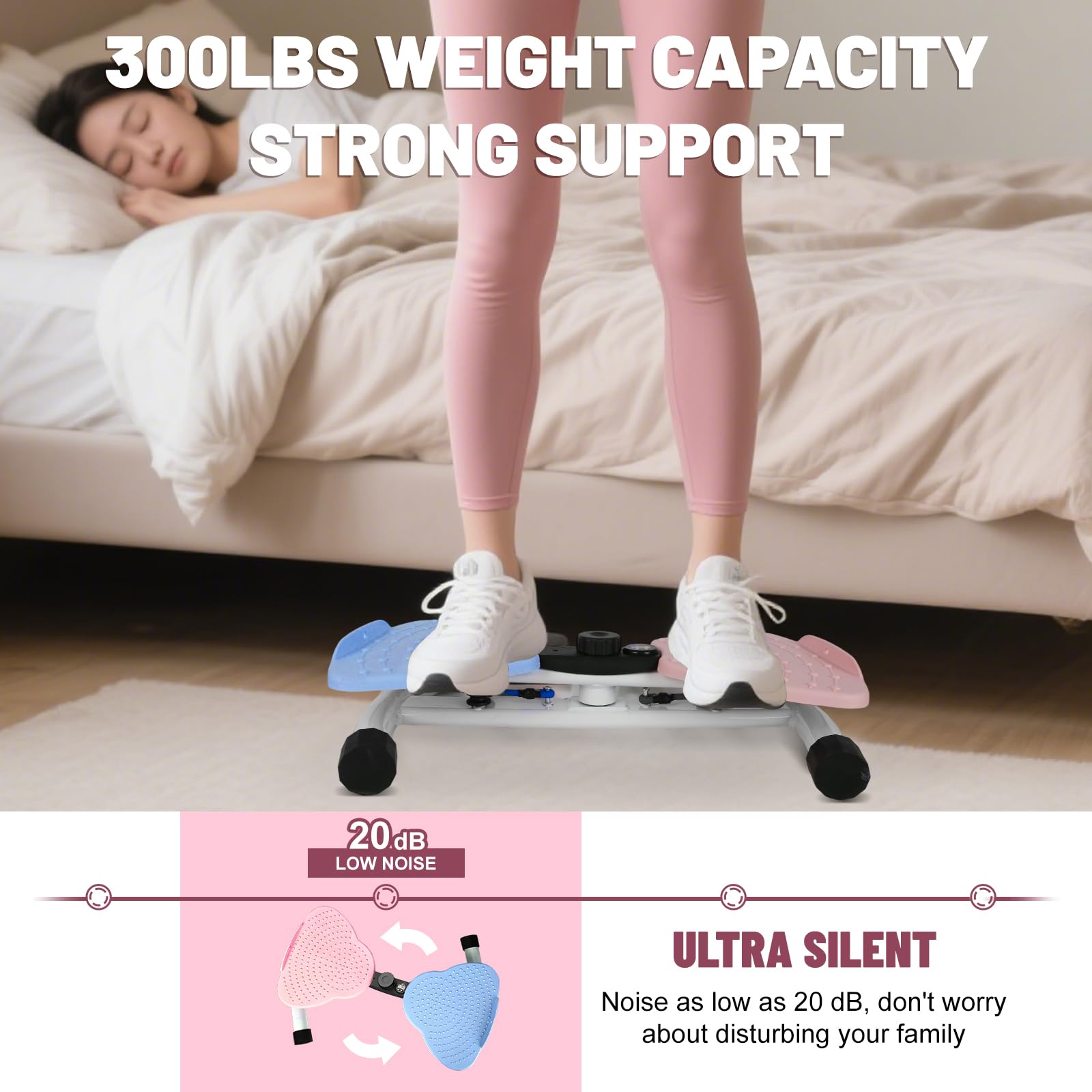 Máquina de torsión de cintura, tabla de giro abdominal para ejercicio, ejercicio silencioso para equipo de gimnasio en casa, capacidad de 330 libras | Tiempo de pista, repeticiones, calorías con