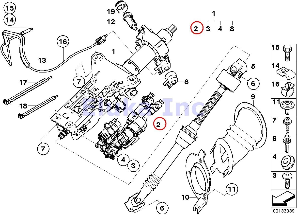 BMW Genuine Adjustment Motor For Electric Steering Column 525i 525xi