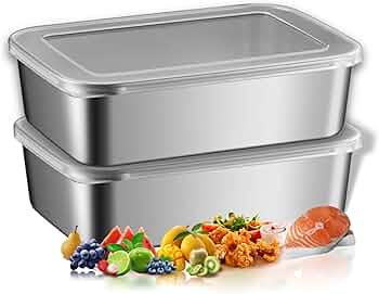 Amazon|CHFNJJ ステンレス製保存容器 2点セット ステンレス バット 蓋 Amazon|CHFNJJ ステンレス製保存容器 2点セット ステンレス バット 蓋