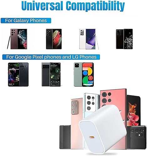 Miniatura 3 de Paquete de 3 cargadores USB C de 40 W de carga rápida con cable USB C de 6 pies, cargador tipo C para iPhone 17/17 Pro/17 Pro Max/16/15/15 Pro Max,