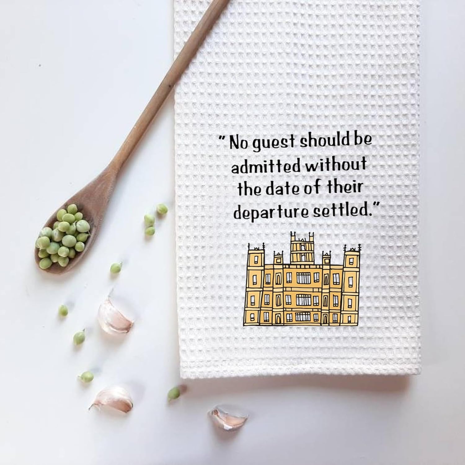 ZJXHPO Royalty Kitchen Towel Castle Inspired Dishes Tea Towel British TV Kitchen Decor Housewarming Gift (Settled Towel) - Image 3