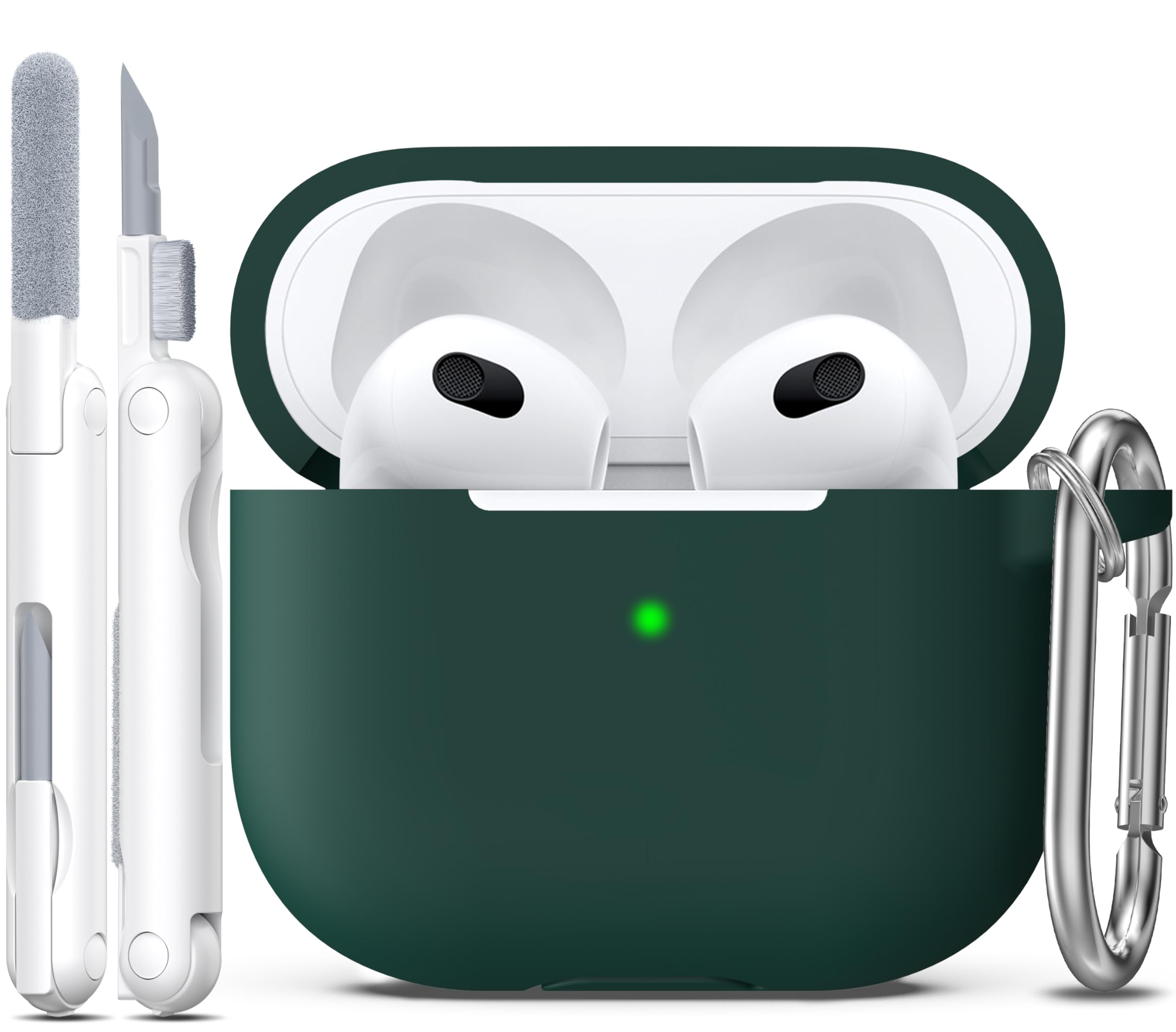 R-fun Funda para AirPods 4 con Kit de Limpieza, Case de Silicona Suave con Llavero, Funda Protectora Completa para Hombres y Mujeres, Compatible con Apple Latest Airpods 4th, Rojo — view 64
