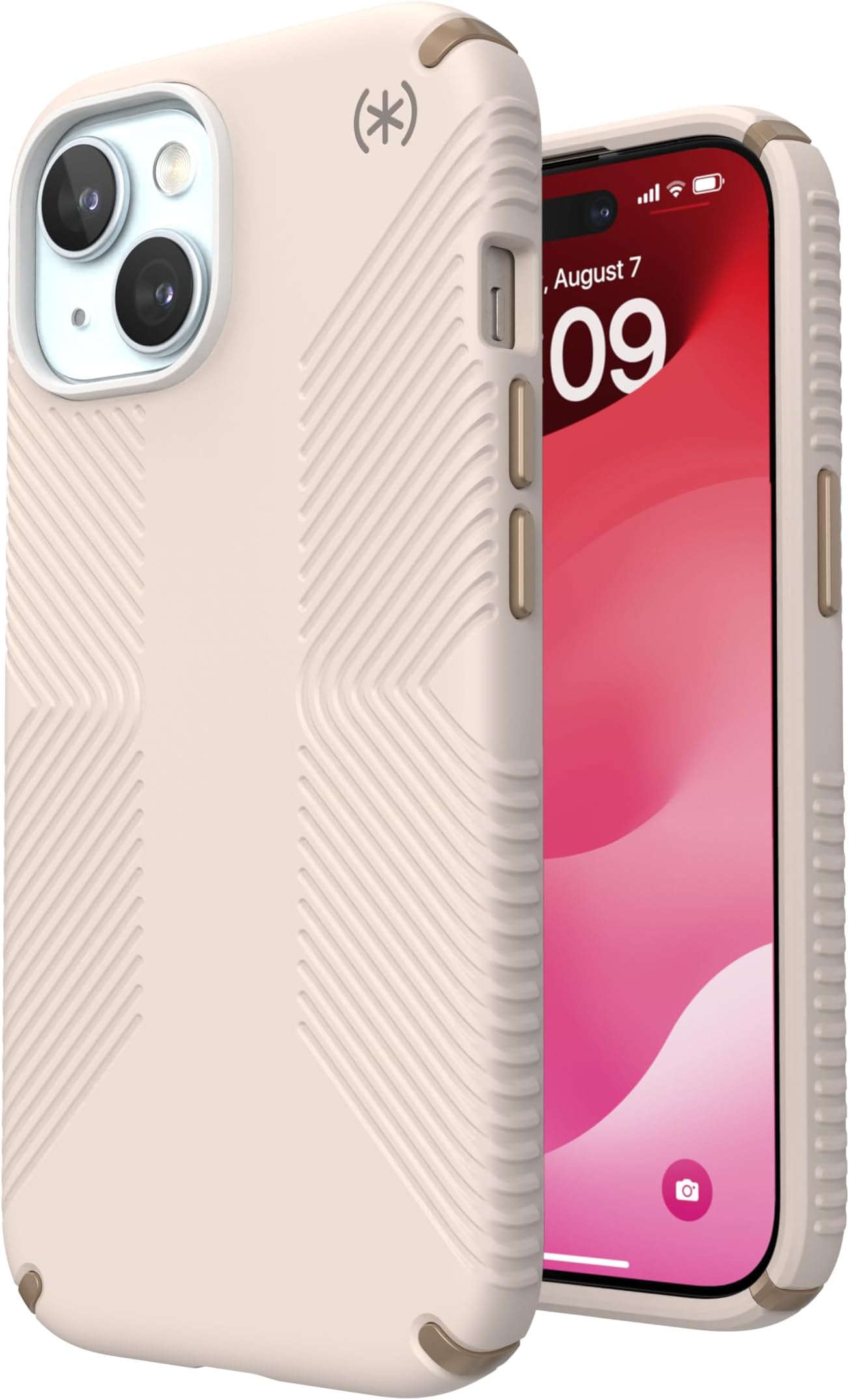iPhone 15 Pro Case - Drop Protection, Grip - Scratch Resistant, Soft Touch, 6.1 Inch Phone Case - Presidio2 Grip Bleached Bone/Heirloom Gold/Hazel Brown