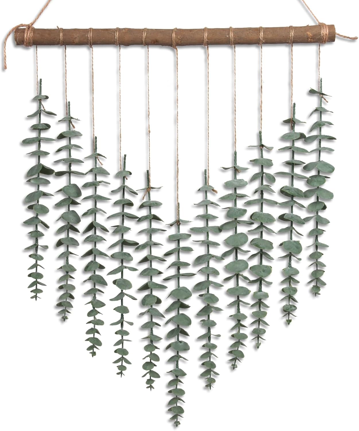 GIAUMA Boho Bathroom Decor Artificial Eucalyptus Hanging Wall Decor Fake Greenery Leaves Plants Wicker Ball on 16.5 inch Stick Rustic Farmhouse Natural Bedroom Kitchen Nursery Office Decorations