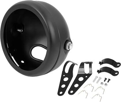 F FIERCE CYCLE 5.75 Inch Black Motorcycle Headlight Light Bracket Housing