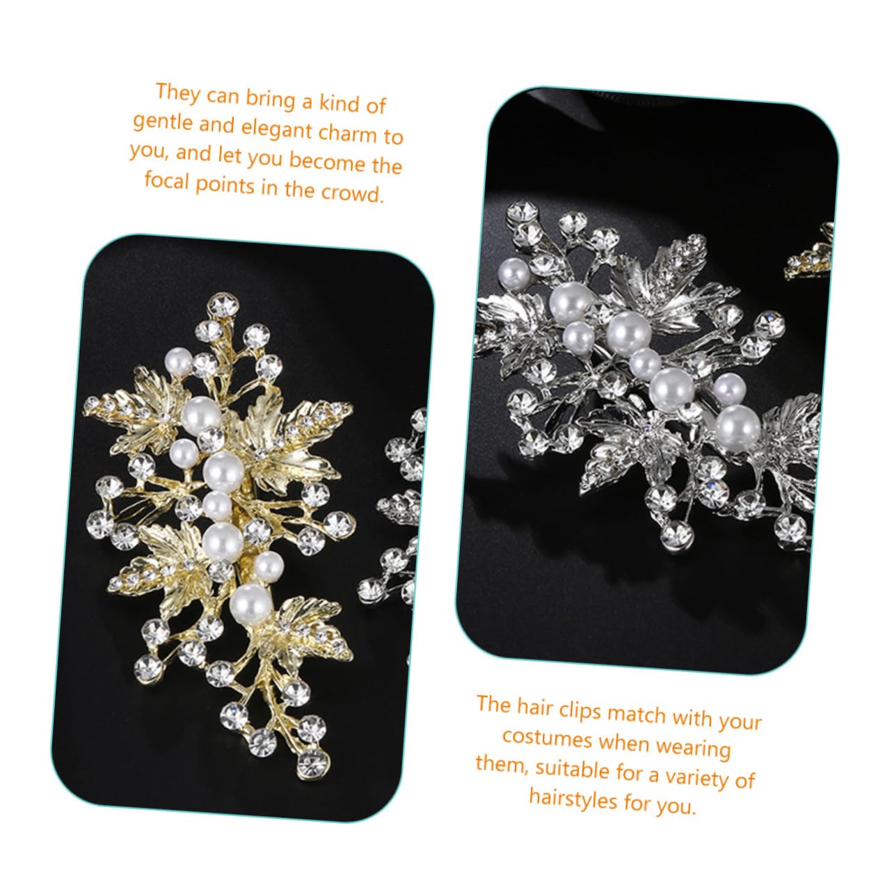 Didiseaon 4 Juegos De Elegantes Pasadores De Pelo Con Diamantes De Imitación Para Bodas Y Eventos Especiales (2 Unidades X 4)
