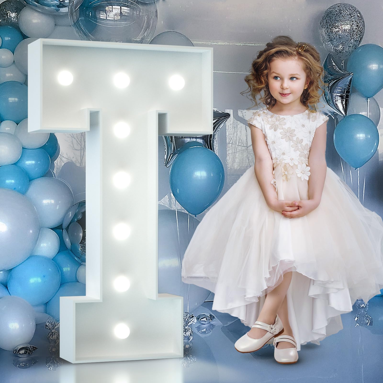 4FT Light Up Numbers Birthday Decoration Large Marquee Numbers 1 for 1st 18th 21st Birthday Party Decor Wedding, Big Number Frame Foam Cardboard Mosaic Arch Stand Pre-Cut Numbers — view 73