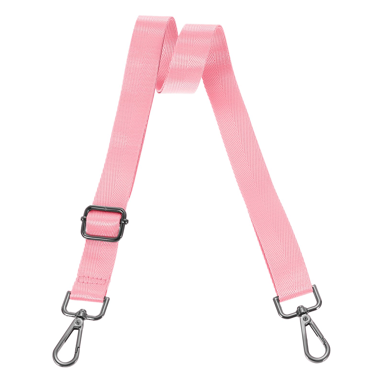 uxcell Wide Shoulder Strap, 2.5cm Adjustable Purse Strap Replacement Crossbody Strap for Shoulder Bag Handbag, Pink, Black Pull Core Buckle