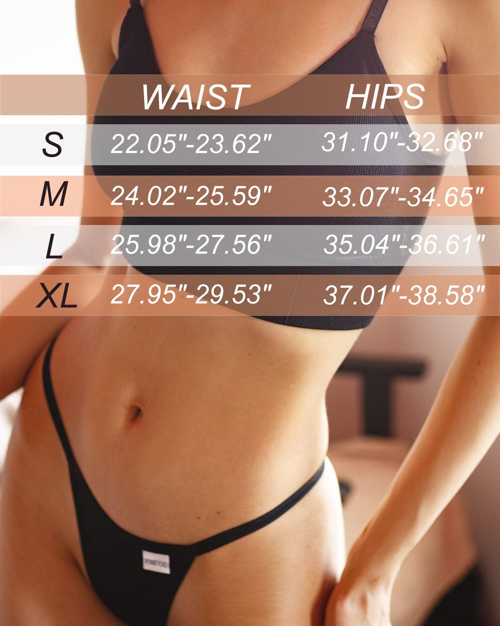 FINETOO Lot de 10 Strings G - en Coton - sous-vêtements pour Femme - Taille Basse - Stretch - Dos en T - String Sexy - Tailles S à XL