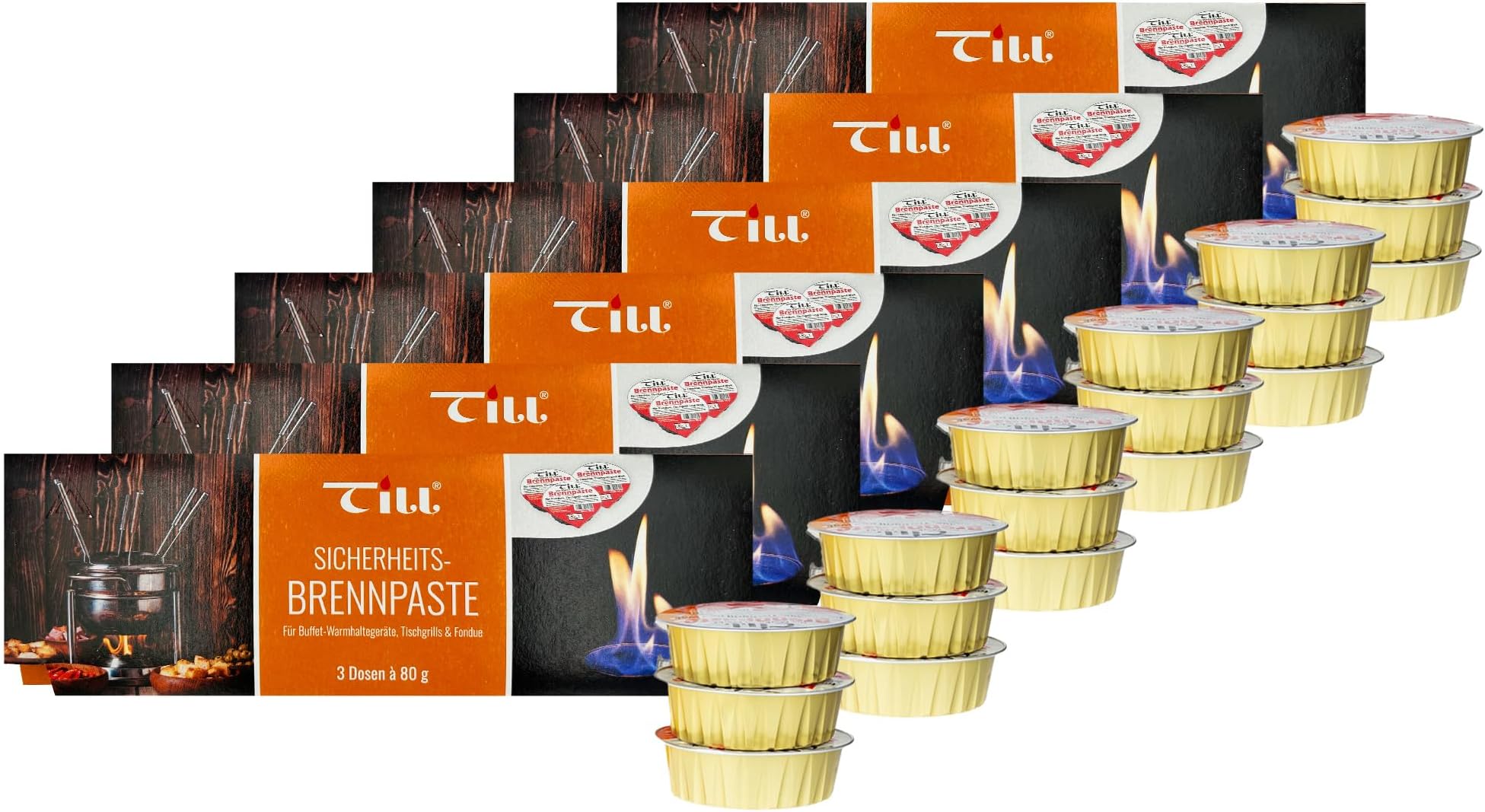 Till Fondue Gel 3 x 80g pots per Pack - Different Sets (6X Set of 80g (18 Pieces))