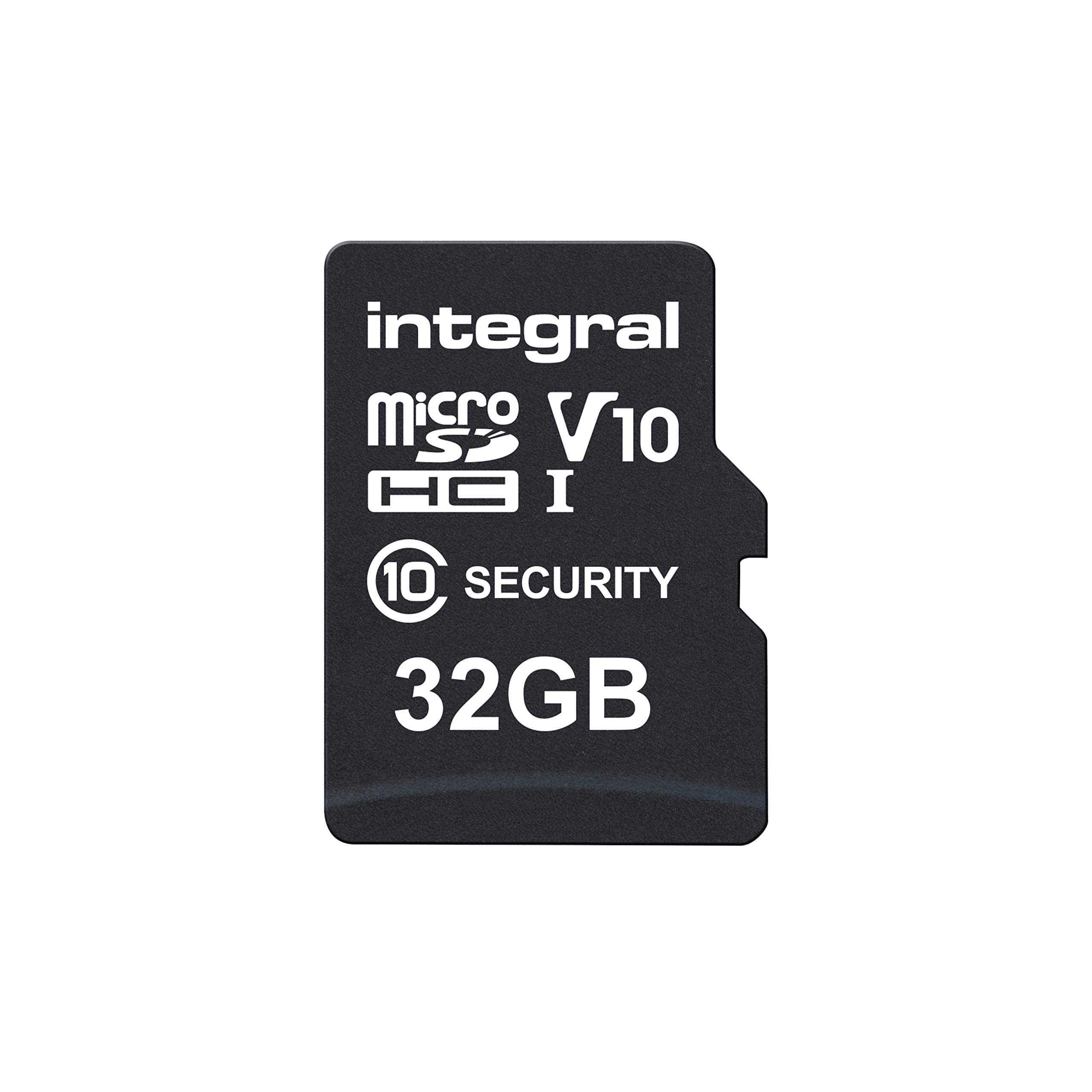 Integral tarjeta de seguridad Micro SD 32GB para dash-cams cámaras domésticas CCTV cámaras corporales y drones. Vida útil prolongada y grabación de confianza en todo momento de alta resistencia