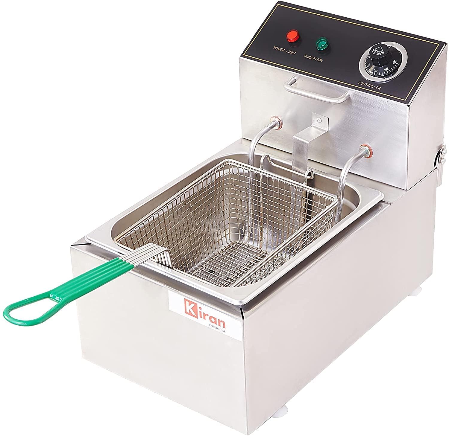 Kiran Enterprise Stainless Steel Electric 8 Liter Deep Fryer for Restaurant and Kitchen and commercial Use