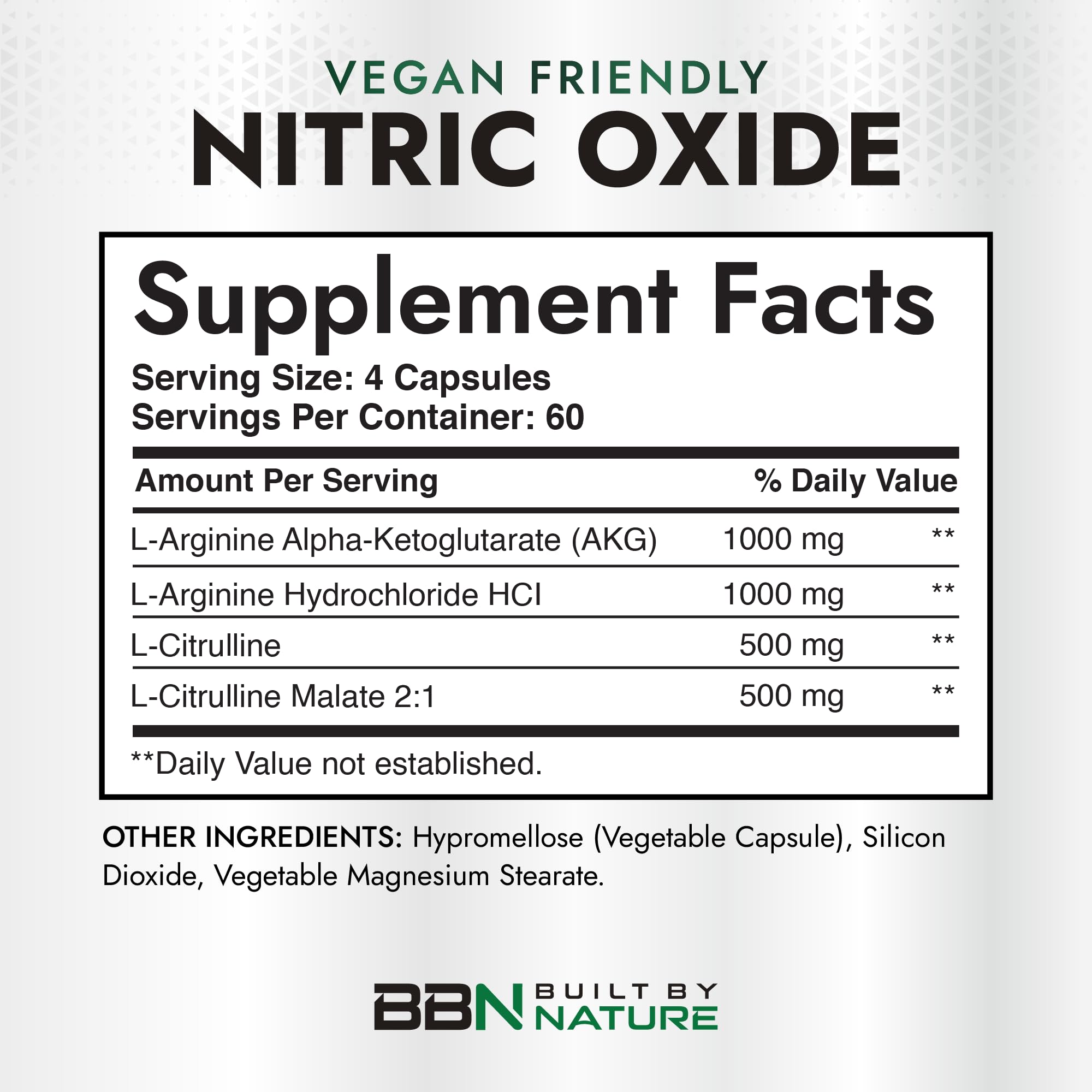 Built by Nature Nitric Oxide Supplement, 240 Capsules — Amazon image 4