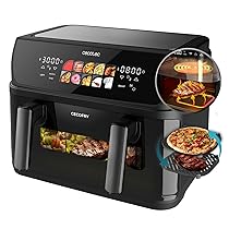 Cecotec Friggitrice ad Aria 10L – Air Fryer Cecofry&Grill Duoheat 10000. 2800W, 3in1: Friggitrice, Grill, Piastra. Parete divisoria mobile, Doppia Temp 40-200°C, Cottura uniforme e veloce