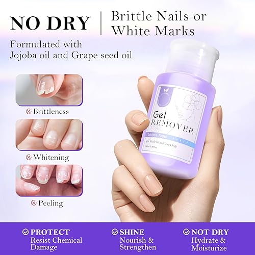 Miniatura 4 de Removedor de esmalte de uñas de acetona, removedor de esmalte de gel rápido profesional ultra potente, removedor de esmalte de pegamento fórmula