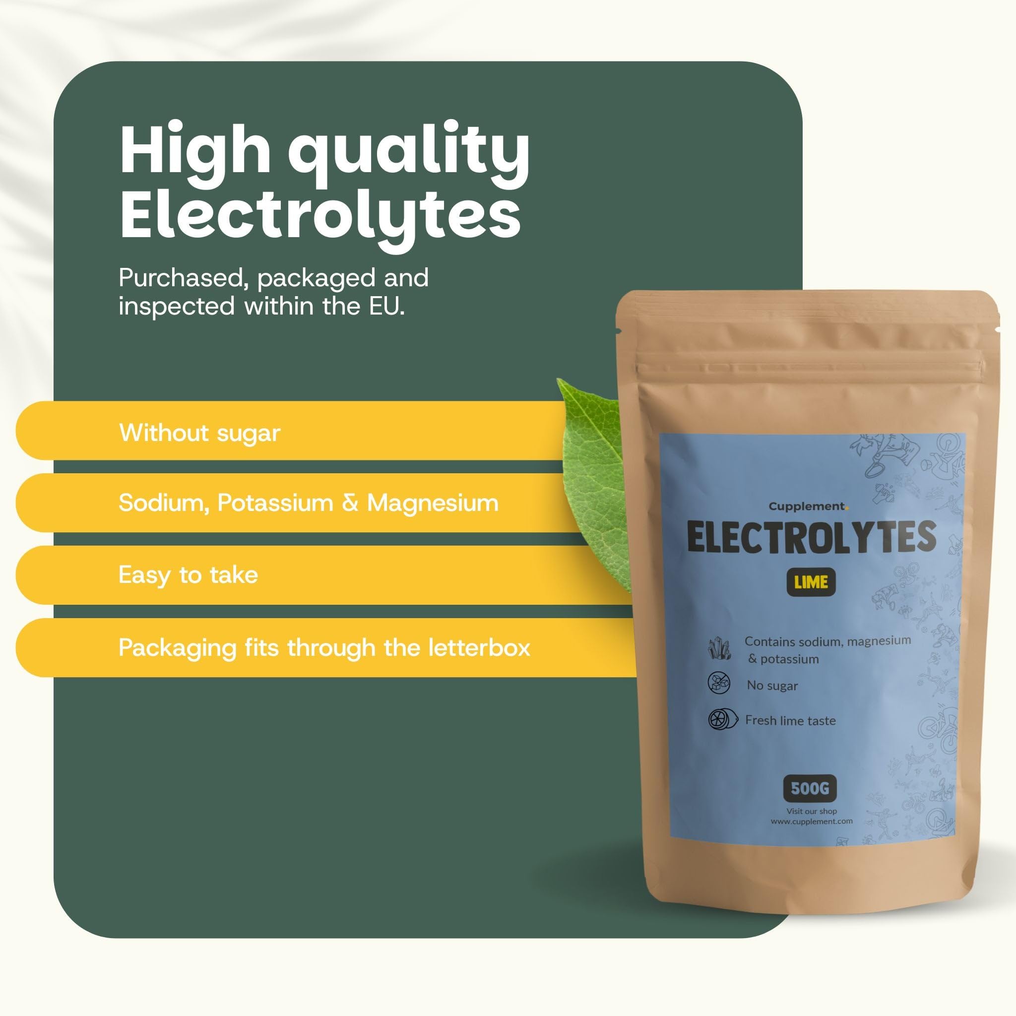 Electrolytes Powder 500 gramos Lime & Lemon Flavor - Free Scoop - Electrolitos - Sin tabletas, Ruidos Tablets, Powerbar, Sports Drink o gotas de agua - Sin azúcar y keto - Electrolites