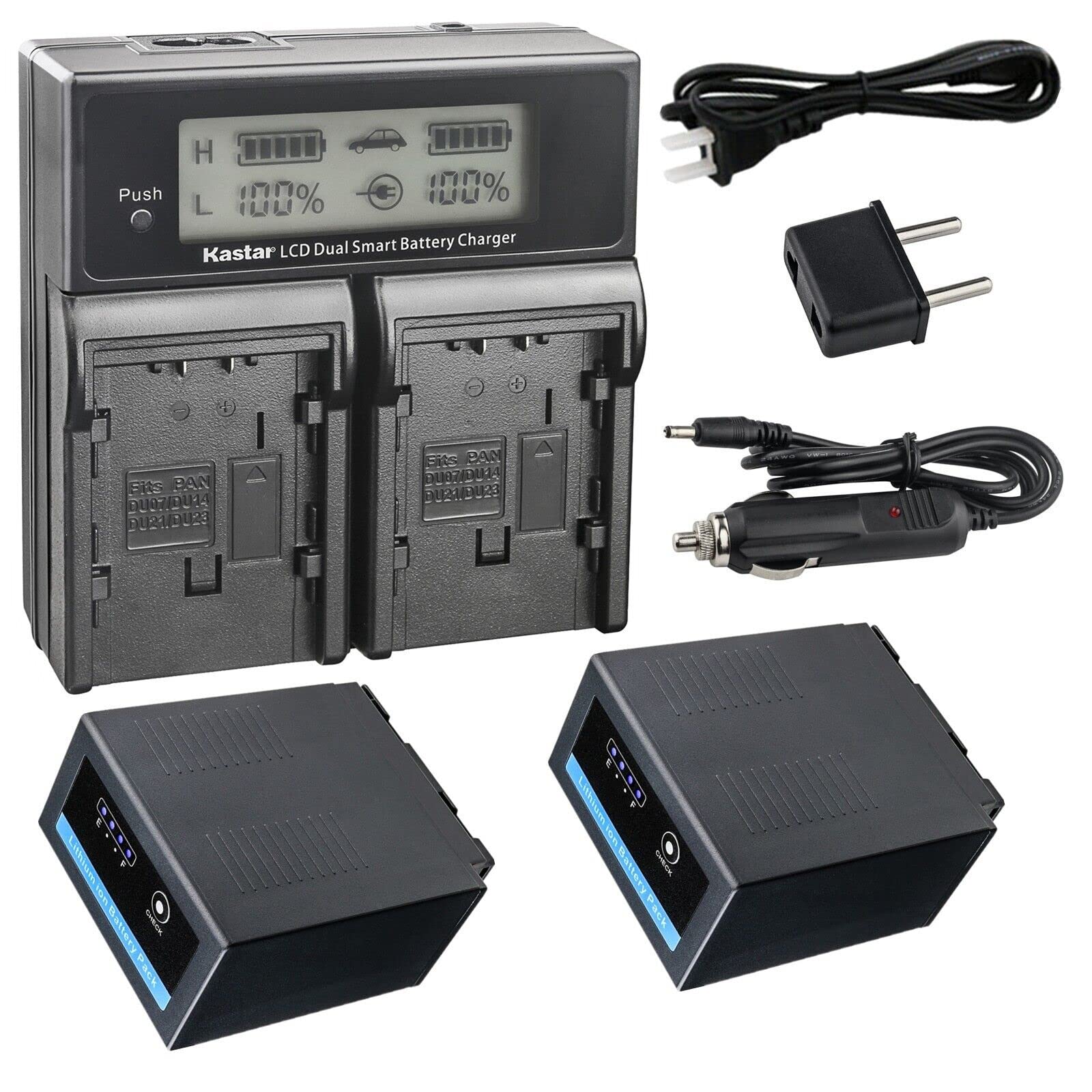 Kastar 2-Pack CGR-D54 Pro Battery and CH04 Fast Charger Compatible with Panasonic AG-HPX171 AG-HPX250 AG-HPX250EN AG-HPX250P AG-HPX250PJ AG-HPX255