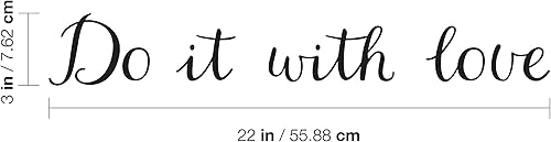 Miniatura 4 de Calcomanía de vinilo para pared, hazlo con amor, 3 x 22 pulgadas, bonita calcomanía inspiradora de moda para entrada del hogar, puerta, sala de